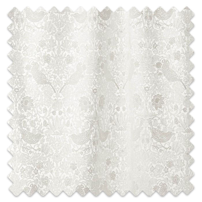 Swatch of Pure Strawberry Thief Embroidery Paper White