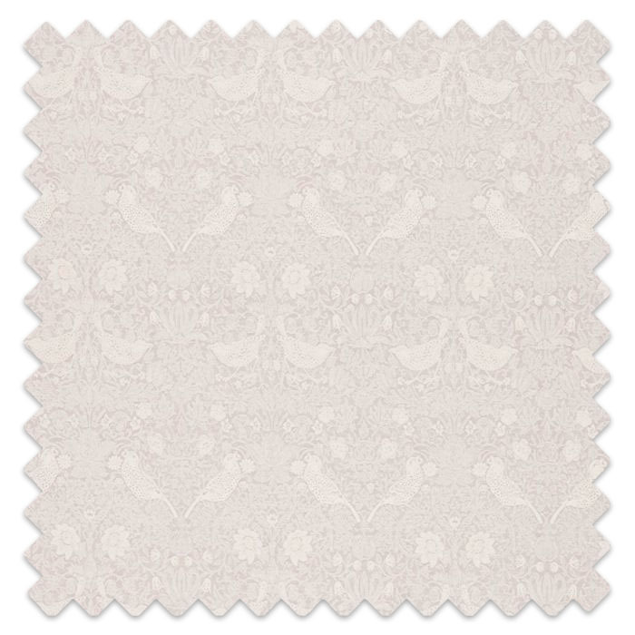 Swatch of Pure Strawberry Thief Embroidery Pebble