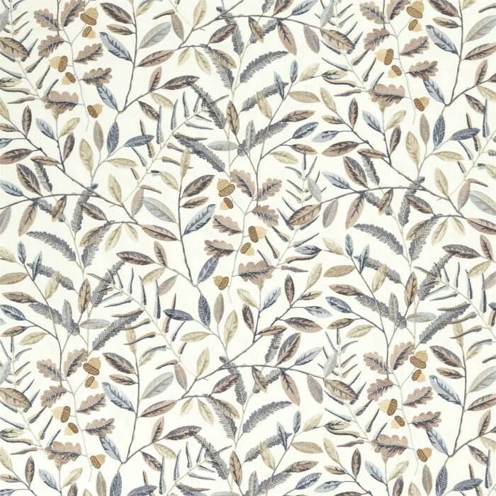 Quercus Linen/Steel Blue Fabric by Sanderson