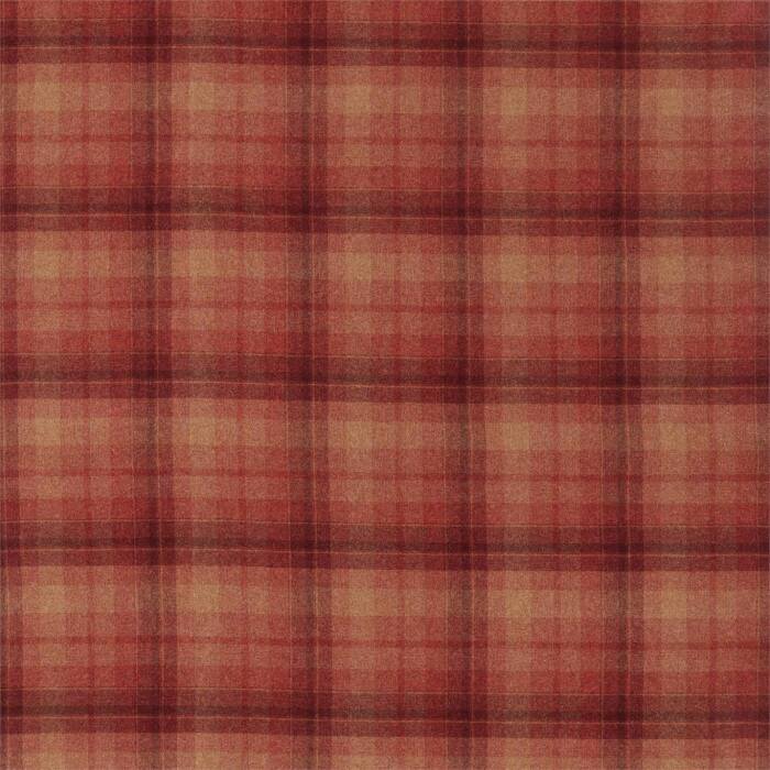 Samphrey Check Russet Fabric by Sanderson