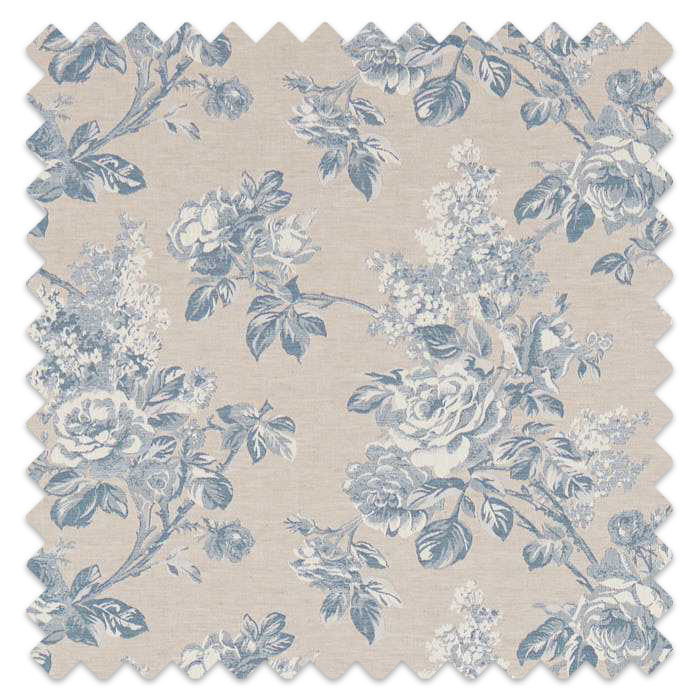 Swatch of Sorilla Damask Delft/Linen