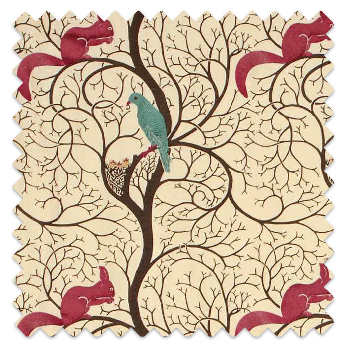 Swatch of Squirrel & Dove Teal/Red