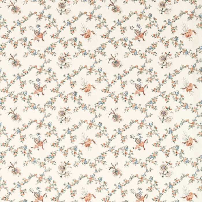 Trelliage Sandstone/Woad Fabric by Sanderson