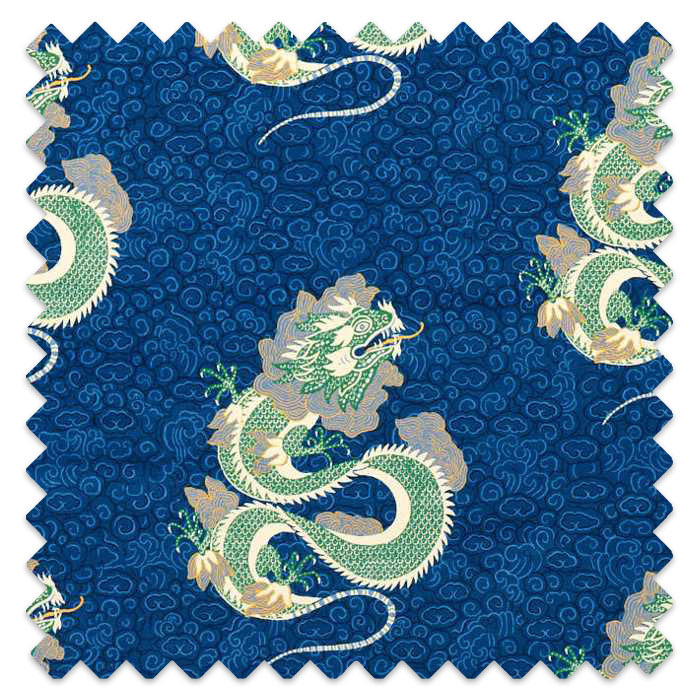 Swatch of Water Dragon Emperor Blue/Emerald