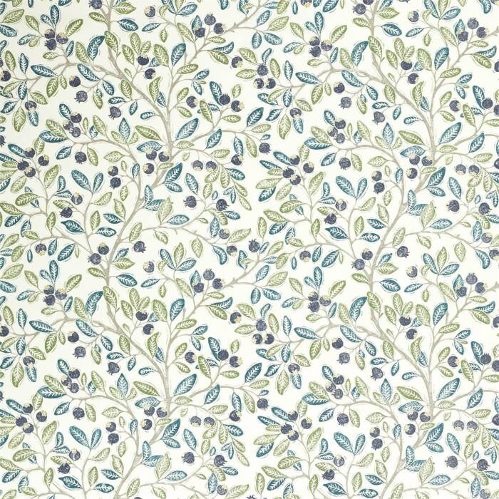 Wild Berries Blueberry/Sage Fabric by Sanderson