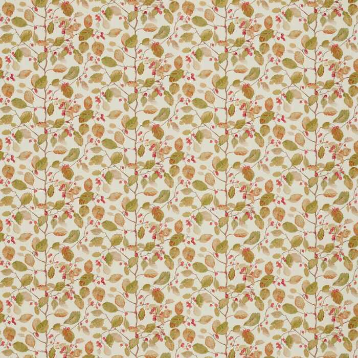Woodland Berries Rosehip/Moss Fabric by Sanderson