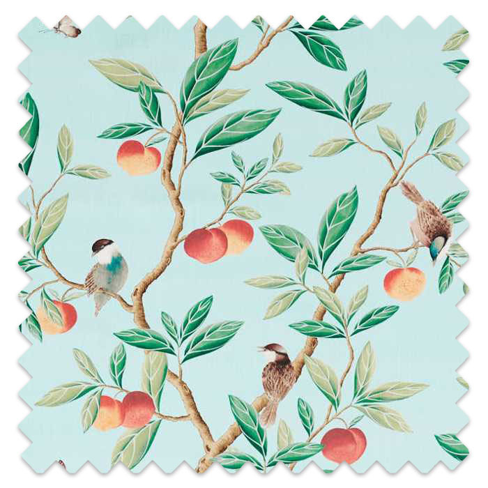 Swatch of Ella Sky/Fig Leaf/Nectarine