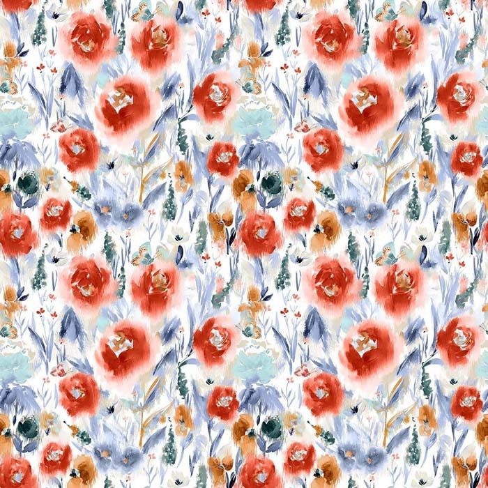 Fleur Burnt Orange Fabric by Chess