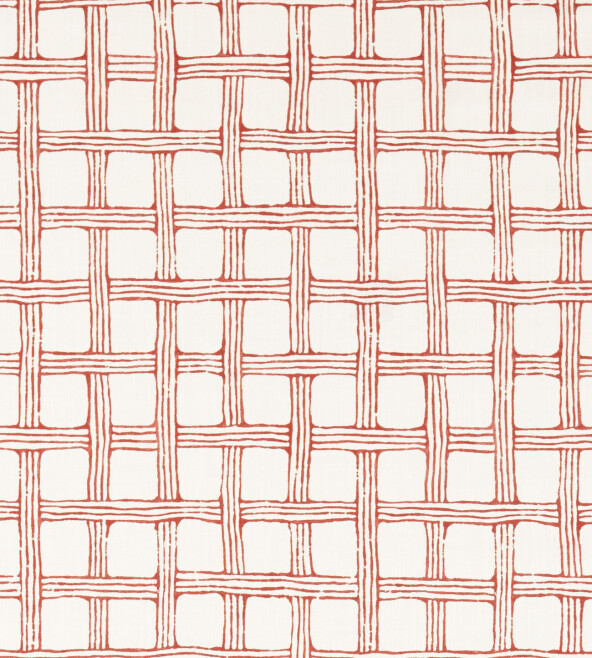 Fretwork Print Ladybird Red Fabric by Scion