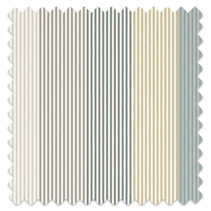 Swatch of Funfair Stripe Calico/Cloud/Pebble/Duckegg