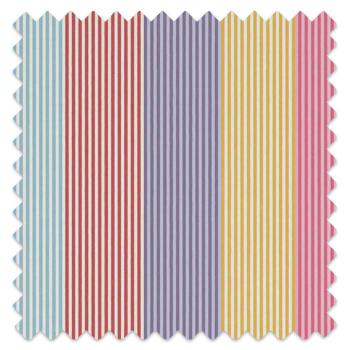 Swatch of Funfair Stripe Grape/Cherry/Pineapple/Blossom