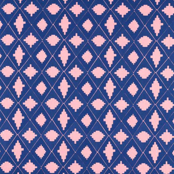 Garden Terrace Lapis/Rose Fabric by Harlequin