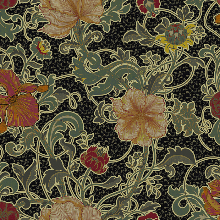 Heligan Onyx Fabric by Chess