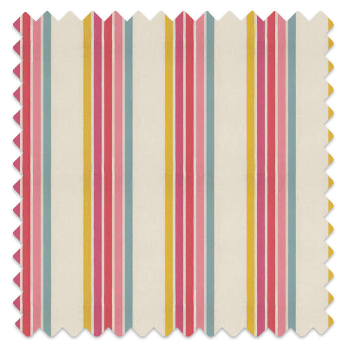 Swatch of Helter Skelter Stripe Cherry/Blossom/Pineapple/Sky