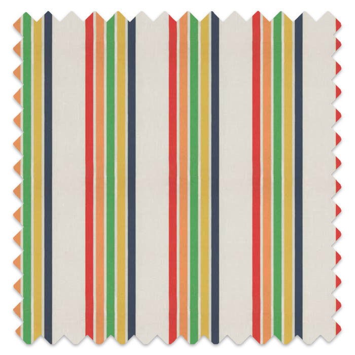 Swatch of Helter Skelter Stripe Navy/Poppy/Apricot/Gecko