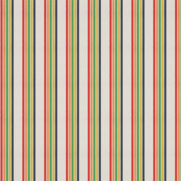 Helter Skelter Stripe Navy/Poppy/Apricot/Gecko Fabric by Harlequin