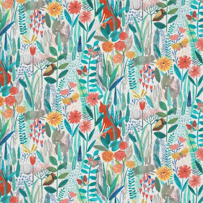 Hide And Seek Poppy/Marine/Ochre Fabric by Harlequin