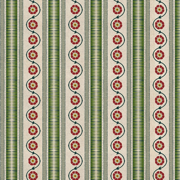 Indira Stripe Apple Fabric by Chess