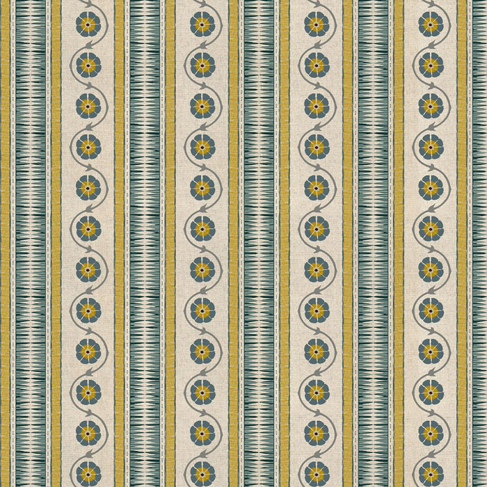 Indira Stripe Mineral Ochre Fabric by Chess