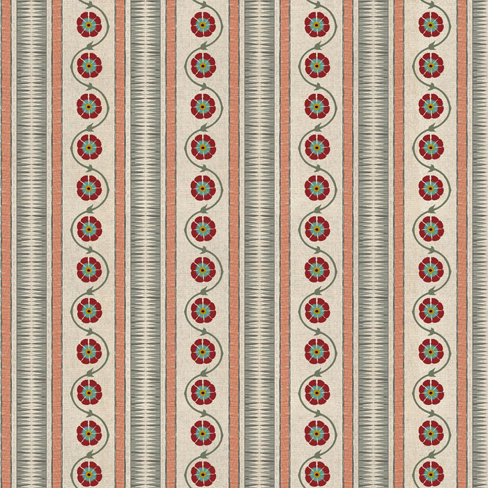 Indira Stripe Taupe Cinnamon Fabric by Chess