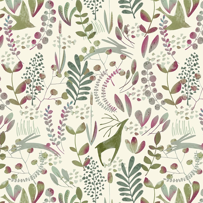 Juno Mulberry Fabric by Chess