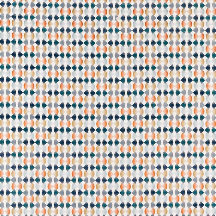 Maiolica Paprika Teal Ochre Fabric by Harlequin