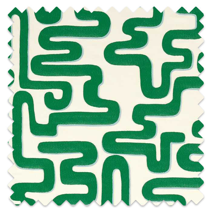 Swatch of Meander Emerald/Aquamarine