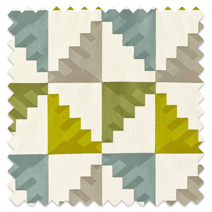 Swatch of Mehari Lime/Harbour/Stone