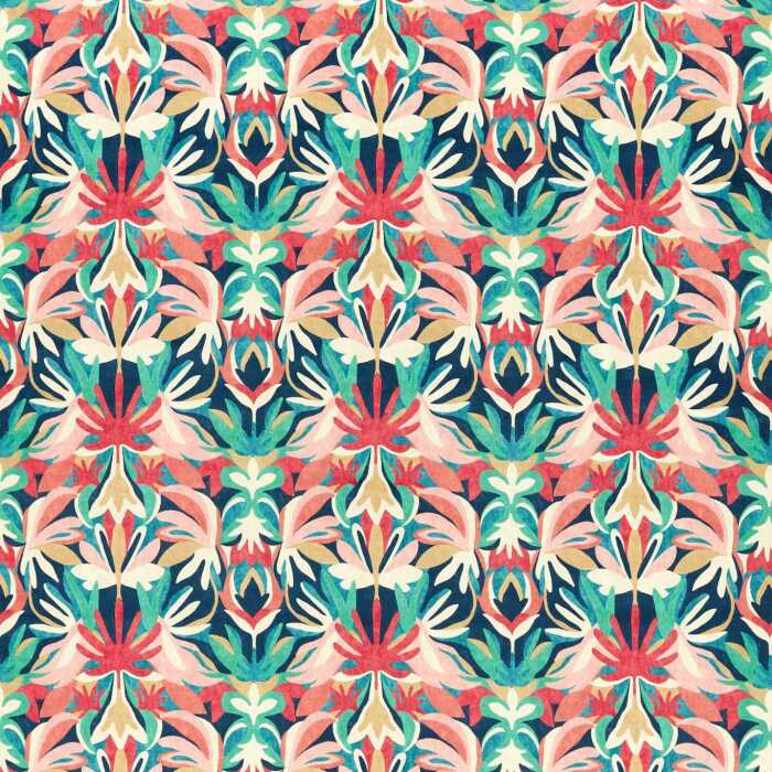 Melora Brazillian Rosewood/Ink/Amazonia Fabric by Harlequin