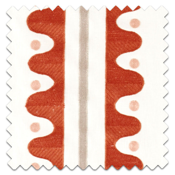 Swatch of Oakham Embroidery Tomato