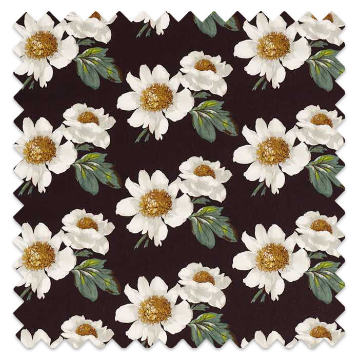 Swatch of Paeonia Black Earth/Fig Leaf/Nectar