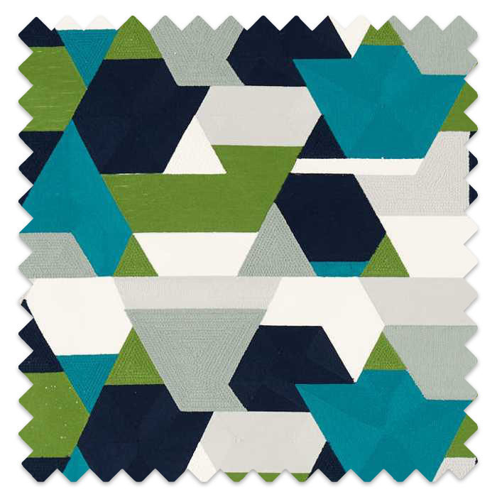 Swatch of Popova Amazonia/Sea Glass/Forest/Japanese Ink