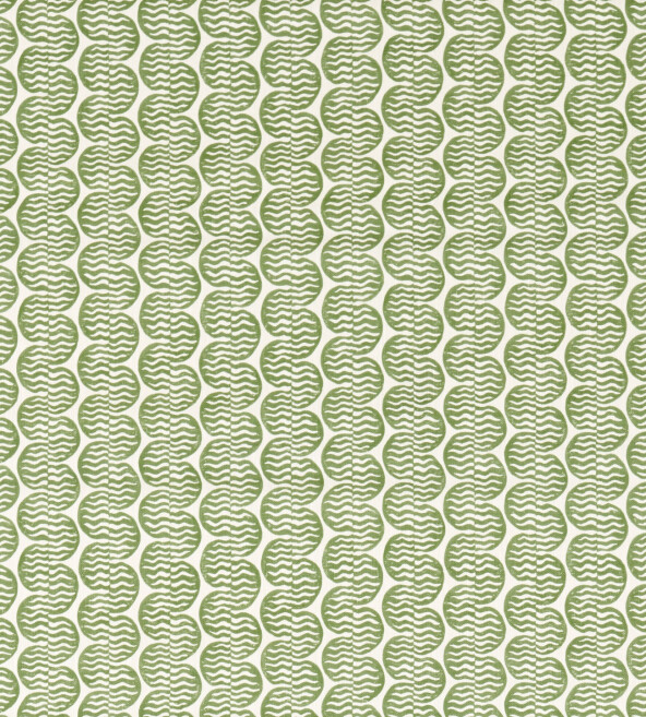 Raft Stripe Print Pine Fabric by Scion