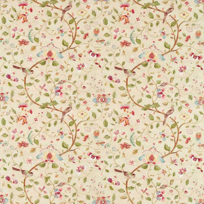 Arils Garden Olive/Mulberry Fabric by Sanderson