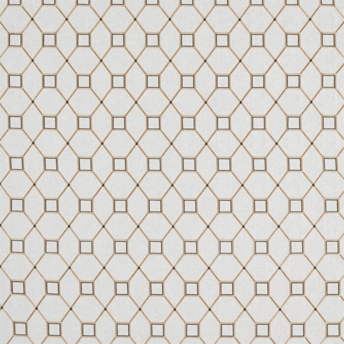 Baroque Trellis Charcoal/Gold Fabric by Sanderson