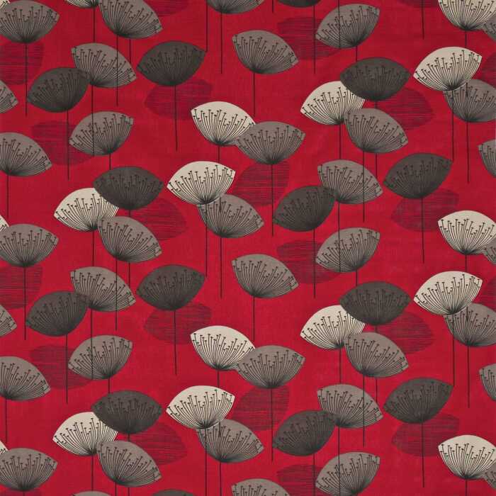 Dandelion Clocks Red Fabric by Sanderson