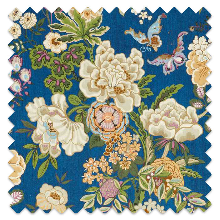 Swatch of Emperor Peony Herbal Blue/Amber