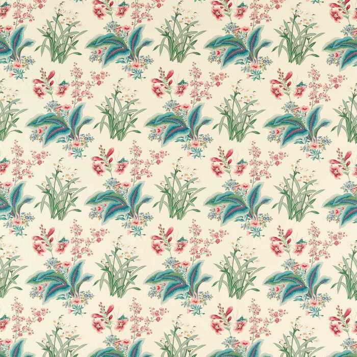 Enys Garden Blush/Jade Fabric by Sanderson