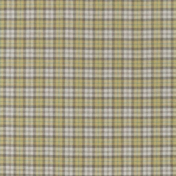 Fenton Check Caraway/Green Fabric by Sanderson