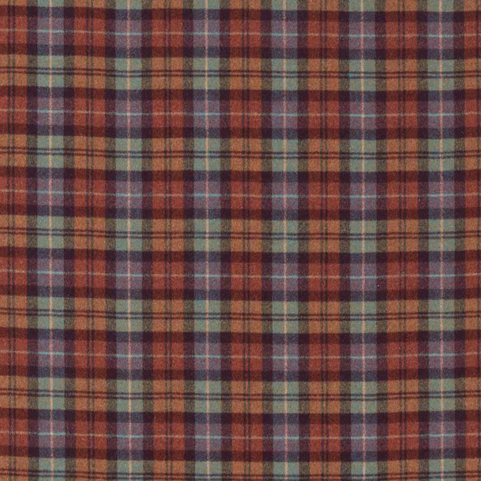 Fenton Check Russet/Amber Fabric by Sanderson