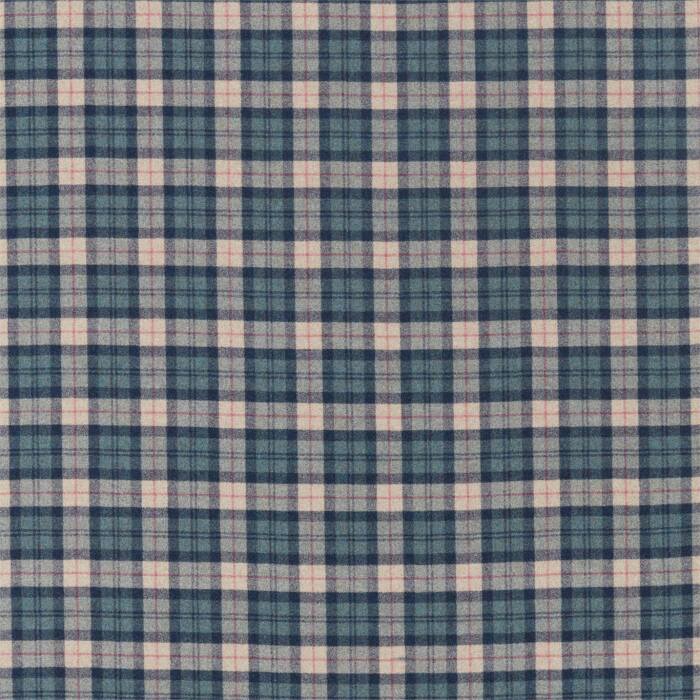Fenton Check Teal Fabric by Sanderson