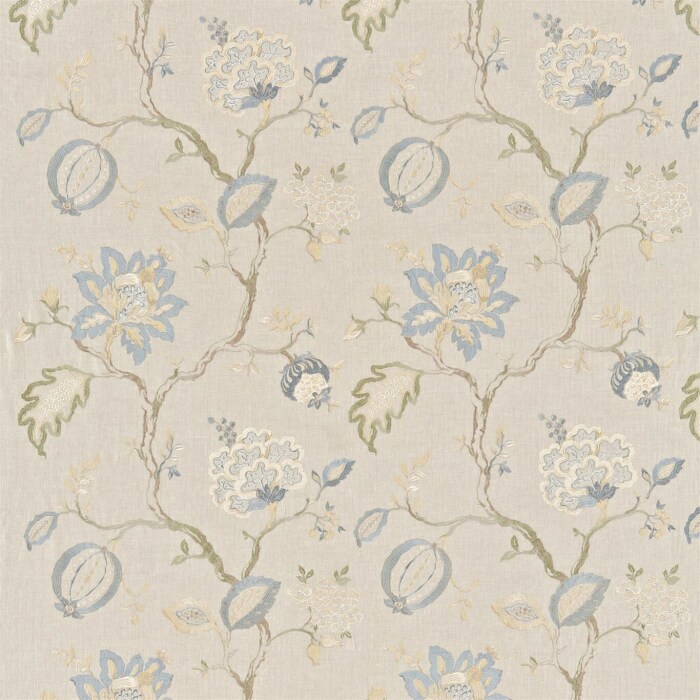 Hadham Cornflower Blue/Linen Fabric by Sanderson