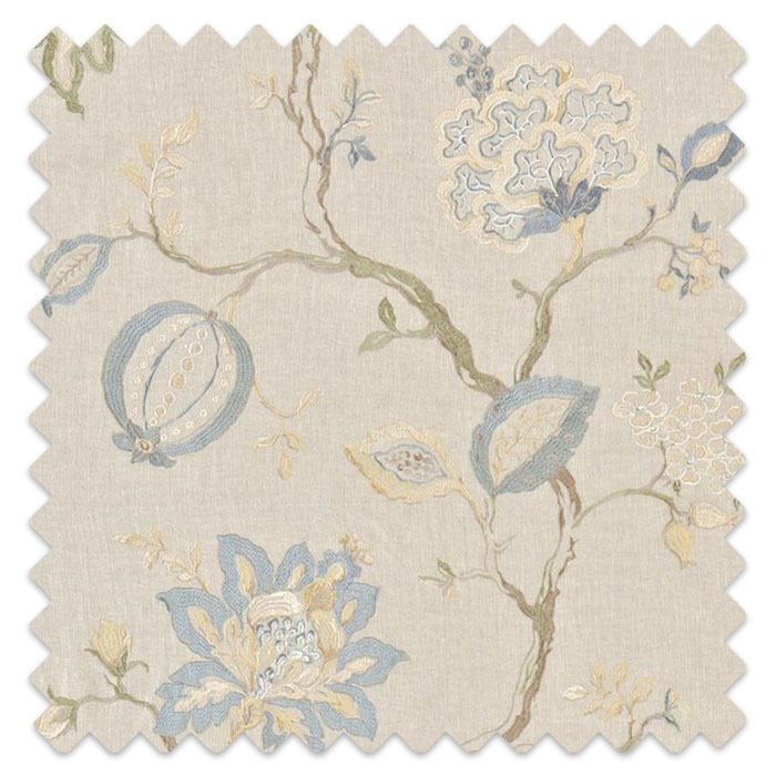 Swatch of Hadham Cornflower Blue/Linen