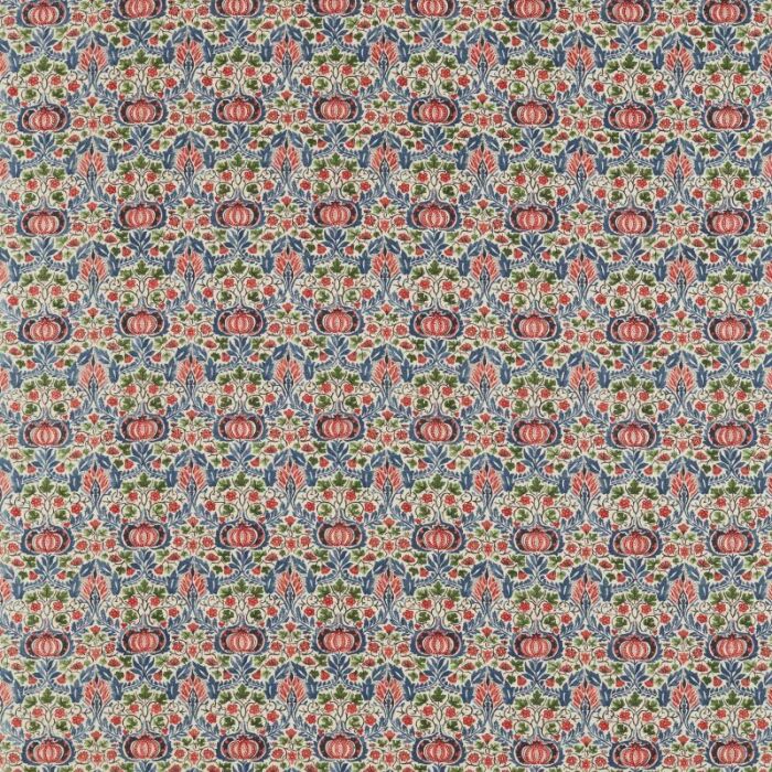 Little Chintz Indigo/Carmine Fabric by Morris & Co
