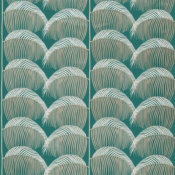 Manila Embroidery Eucalyptus Fabric by Sanderson