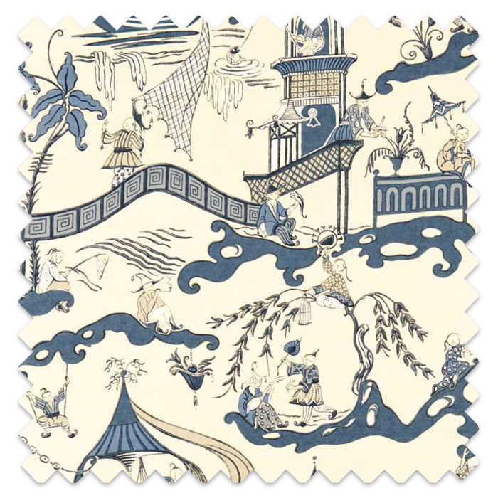 Swatch of Pagoda River Indigo/Blue