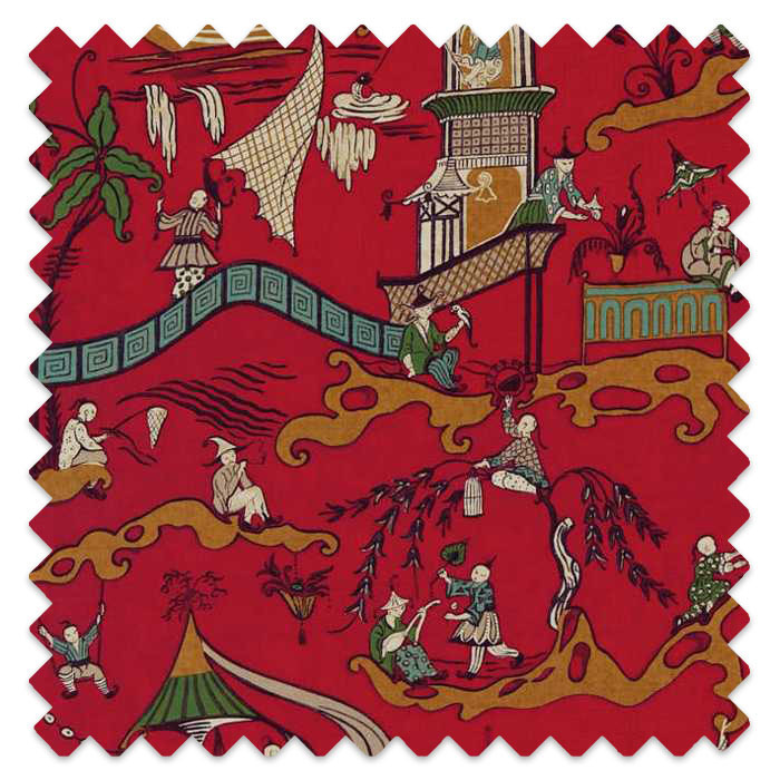 Swatch of Pagoda River Red/Gold