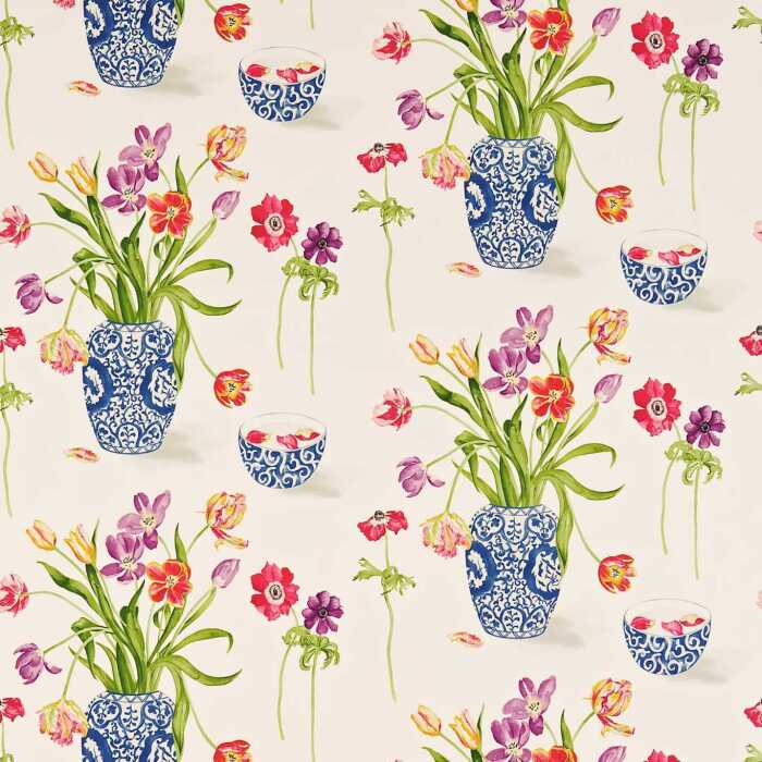 Painters Garden Violet/Crimson Fabric by Sanderson
