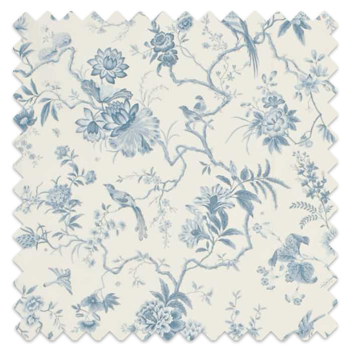 Swatch of Pillemont Toile Ivory/China Blue