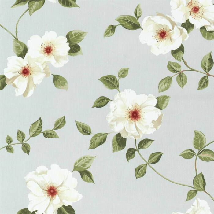 Poets Rose Scotch Grey Fabric by Sanderson